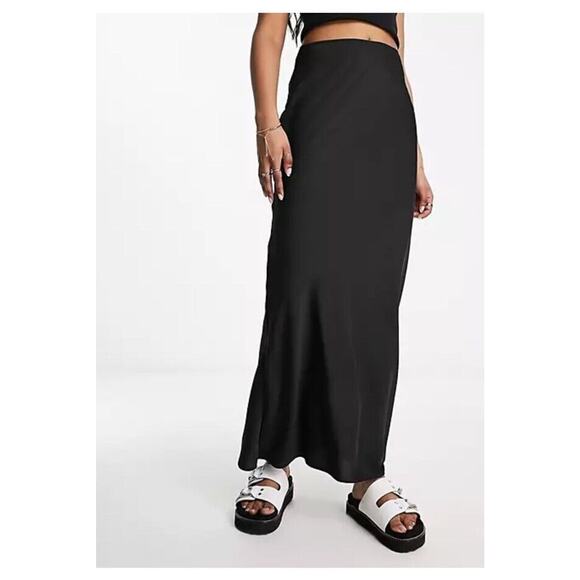 ASOS Maxi Skirt Women's 10 High Rise Cobalt Blue Slit Lined SIde ZIp - Picture 3 of 7